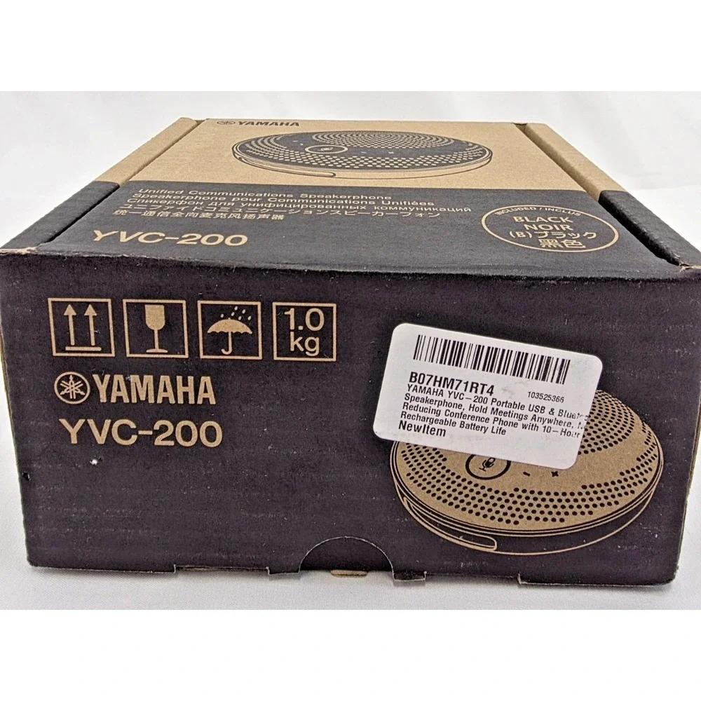 Yamaha YVC-200 Portable USB Bluetooth Speakerphone UC Black 10-YVC200-B New